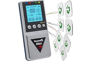 TESMED Max 830: Electrostimulateur Musculaire Professionnel Tens/EMS/Massage avec Stimulation Séquentielle, 4 Canaux, 115 Programmes Dont 20 Personnalisables, Rechargeable, Inclus 20 Électrodes