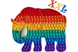 KUNSTIFY XXL POP tęczowy Fidget Toy zabawka antystresowa dla dorosłych dzieci i dzieci antystresowa zabawka fidget Toy Set Figet Bubble Push pop XXL tęcza (słoń)