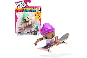 Tech Deck Sk8 Crew, Fingerboard mit Cooler Skater-Figur, Figur abnehmbar und kompatibel mit Anderen Fingerboards, ab 5 Jahren (Sortiert, Zufallsauswahl)