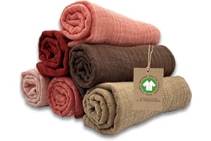 mimaDu salviette asilo bambino salvietta asilo bambina asciugamani monouso bambini telo igienico neonato asciugamani asilo bimba | 100% cotone biologico certificato GOTS 25x25cm (Blossom)