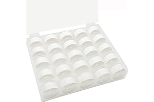 ‎NEW BROTHREAD New brothread 25pcs/pack Weiß 60S/2 (90WT) Bobbin Thread Vorgewickelten Spulen Unterfaden Kunststoff Größe A SA156 für Stickerei und Nähmaschine Brother/Babylock/Janome/Singer/Kenmore