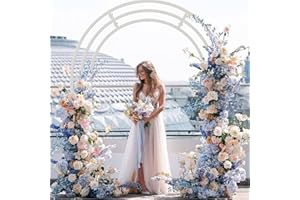 Susire Large White Wedding Arch Stand: 3 Layer Garden Backdrop Metal Rack Arch Frame Pergola Stand for Outdoor Venues, 140 x 200 cm, (HQ-ZJ133-01)