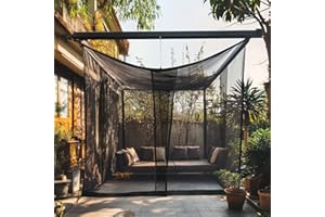 UB-STORE Moustiquaire pour Patio 4 x 3 M | Très Grandes Tailles Et Tissu Conçu pour L'Extérieur | Noir Maille De Protection Contre Les Insectes pour Gazebo, Porche Et Terrasse De Jardin
