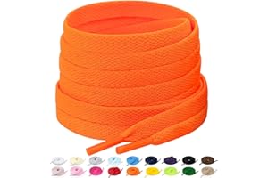 Stepace 2 Pares Cordones Planos,8mm de Ancho,Cordones Reemplazo para Zapatillas,Zapatos