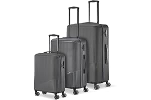Travelite 4-Rad Koffer Set 3 teilig Größen L/M/S, Gepäck Serie Bali: ABS Hartschalen Trolleys mit TSA Kombinationsschloss (Handgepäck Koffer ohne TSA)