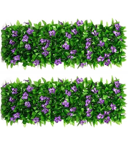Brise-vue Extensible Haie Artificielle Fleurie - Bois Et Feuilles, Pour Balcon, Terrasse, Jardin