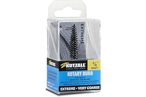 Kutzall Extreme Fresa Conica, Albero da 1⁄4", Grana Molto Grossa - Accessorio Falegnameria per Attrezzi Bosch, Milwaukee, Makita. Carburo di Tungsteno Abrasivo, 1⁄4" (6.3mm) X 1-1⁄2" (38.1mm), TX-14C