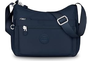 VOBUKE Umhängetasche Damen Mittelgroß Wasserdicht Nylon Crossbody Bag mit Vielen Fächern Leichte Schultertasche Verstellbarer Breitem Freizeit Kleine Messenger Bag für Einkaufen, Reisen