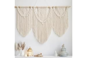 Hibisaws Macrame da parete in macramè, decorazione bohémien, decorazione per la casa, camera da letto, 110cmx 82 cm,arazzo da parete(set A)