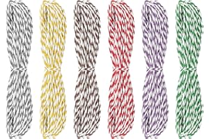 MAYPLOUS 6 Bundles x 10 Meters Colorful Cotton Twine String Decorative Cotton Cord Crafting String Gift Wrapping Ribbon 2mm Cotton Rope for Gardening Knitting Handmade Christmas Crafts (Sara)