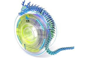 YOUSU PLA Tricolore Soie Brillante Filament 1.75 mm pour Imprimante 3D，PLA Shiny Silk Filament avec Surface Lisse et Soyeuse，Bon Rendu，Précision Dimensionnelle +/- 0.02mm，Bobine de 1kg，Bleu Vert Jaune