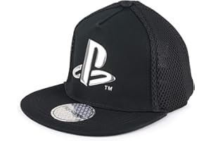 Popgear Playstation Metallic PS Logo Gorra Snapback para niños béisbol, Negro, Talla única