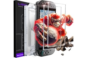 LISEN Auto-Ausrichtung 2 Stück für Nintendo Switch 2 Panzerglas, blasenfreie Anbringung Schutzfolie, Panzerglas Switch 2 Full-Screen Abdeckung, Automatische Staubentfernung, 9H Härte, Anti Kratzer