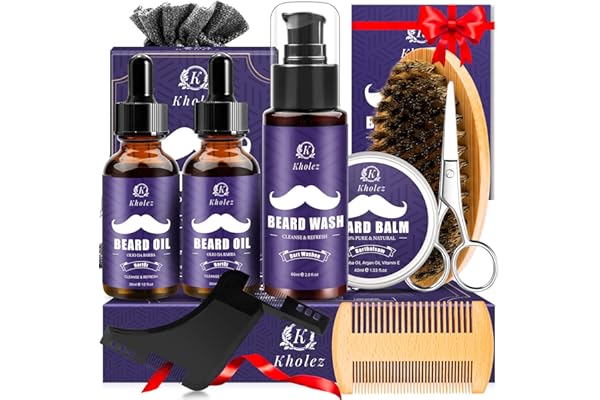 Regalos Para Hombres, Kit Cuidado Barba Para Hombres Con Aceite De Barba, Champú Barba, BáLsamo Barba,Modelador De Barba, Kit De Cuidado Para La Barba, Regalos Para El Día Del Padre Para Hombre