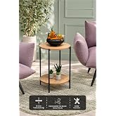 Arpelia Yuvarlak Tablalı İki Katlı Sehpa Q42x60 cm (Lava - Atlantik &Ccedil;am)