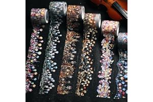 Ta Merry Adesivi Washi Tape Set Scrapbooking Stickers Aesthetic Scrapbooking Adesivi Bullet Journal Accessori Trasparenti PET per Scrapbook, Artigianato(Lighting series)