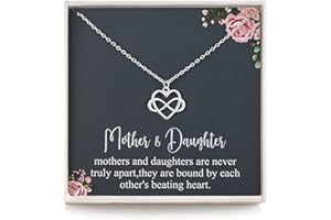 RareLove Gifts for Mum,925 Sterling Silver Tiny Infinity Heart Necklaces for Mother & Daughter,Mom Necklace Jewellery from Daughter,Mom Gifts for Mothers Day,Best Birthday Gift Ideas