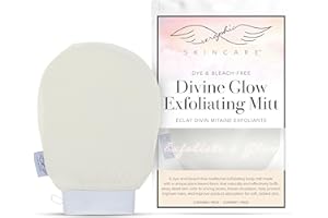 Seraphic Skincare Divine Glow Exfoliating Mitt (1 ud) - Guante exfoliante coreano de viscosa 100% vegana, sin colorantes ni lejías - Exfoliante corporal para eliminar el autobronceador