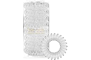Kitsch Elastici Capelli a Spirale Donna – Hair Ties Spiral Antipiega, Senza Danni – Elastici a Spirale per Capelli Spessi e Sottili, Coil Phone Cord Hair Ties – 8 Pezzi (Trasparente)