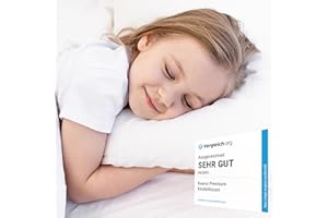 ‎KNERST Kinderkopfkissen Kissen 40x60 - Ergonomisches Kissen Kinder für weiche Träume - Komfortkissen Kinder für optimale Stützkraft - Baby Kissen mit Baumwollbezug & waschbar 60°C - Made in Spain & Öko-Tex