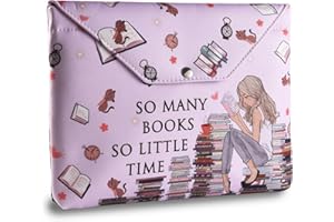 LParkin Buchhülle mit Reißverschluss So Many Books So Little Time, Buchhülle Stoff für Buchliebhaber 27,9 x 22,9 cm, Wasserdichte Buchhülle