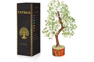 YATSKIA Green Jade Stone - Artificial Bonsai Tree, Crystal Tree of Life, Healing Crystals, Gem Stone Decor, Balancing Crystal Items for Gift