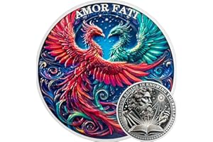 ATSKNSK Memento rojo y verde Phoenix Memento Mori Moneda Estoicismo Challenge Moneda EDC Medalla - Regalos coleccionables para hombres y mujeres