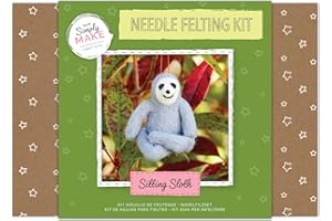 Simply Make Needle Felting Kit - Sitting Sloth Design for Kids and Adults, Including Wool, Needles, and All Tools, Perfect for Adult Crafts and Beginners - Needle Felting Art & Craft Kit