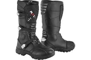 ZXT MOTO Motorbike Men’s Long Ankle Boots Motorcycle Waterproof Anti Slip Rubber Soul Boots Armored and Racing Shoes Adventure Touring