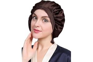 LilySilk 100% Pure Mulberry Silk Sleep Cap for Hair Care Women 19 Momme, Natural Silk Bonnet for Sleeping, Soft Silk Hair Wrap Elastic Stay on Head