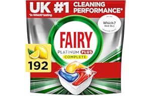 Fairy Platinum Plus Complete All In One Dishwasher Tablets, Citrus, 192 Tablets, Our Best Cleaning For A Clean Like New, Removes Dullness & Prevents Limescale