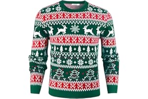 iClosam Maglione Natalizio Unisex Donna Uomo Invernale Stampare Cotone Ugly Sweater Pullover Maglieria Maglia Felpa Maglioni Sweatshirt Christmas Jumper