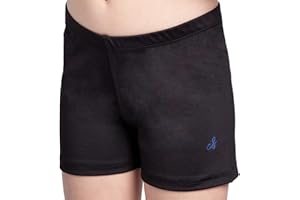 Siegertreppchen® Turnhose für Mädchen kurz (Größe 116-164) in schwarz - Turnshorts Sporthose für Gymnastik Turnen & Tanzen - kombinierbar mit unserem Turnanzug für Mädchen