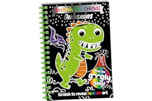 BOOKOLI LIMITED Bookoli - Scratch and Explore Dinosaurs Books - Scratch Art Dinosaur Activity Book with Dinosaur Facts - Scratch Painting - Etch Art - Perfect Gift for Kids Ages 8 to 12 Years - Includes 100+ Stickers