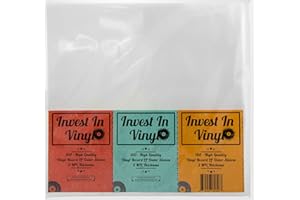 Invest In Vinyl 100 Clear Plastic Protective LP Outer Sleeves 3 Mil. Vinyl Record Sleeves Album Covers 12.75" x 12.5" Provide Your LP Collection with The Proper Protection