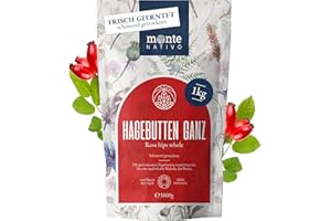 Herbata z dzikiej róży Monte Nativo (1 kg) – suszona w każdej chwili – 100% czysta i naturalna dzika róża – całość na herbatę ziołową, jako prezent na herbatę – aromatyczna herbata owocowa – herbata