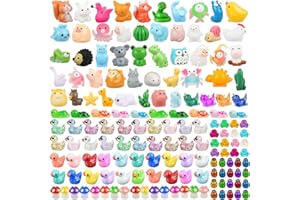 XHTOL 160PCS Mini Resin Animals, 55 Styles Mini Animals Tiny Resin Animal Mixed Miniature Little Small Plastic Animal Figures Bulk for Micro Landscape Fairy Garden Aquarium Hide Crafts Dollhouse Decor
