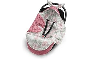 EliMeli Coprigambe per ovetto – Coperta invernale per seggiolino auto, passeggino e passeggino con imbottitura, universale per esempio Maxi Cosi, coperta per passeggino (rosa – fiori)