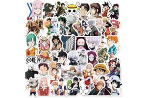 FRESHOER Japanische Anime Gemischte Aufkleber, Beliebte Klassische Aufkleber, 50pcs wasserdichte Vinyl Stickers für Autoscooter, Computer, Gitarre, Gepäck, Skateboard für Cartoon-Fans
