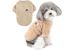 ZUNEA Płaszcz zimowy sweter dla małych psów kot ciepłe i miękkie bluzy z polaru sweter szczeniak płaszcz Chihuahua ubrania dla zwierząt odzież dla zwierząt odzież brązowa L