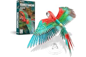 Piececool Puzzle 3D Maqueta Metal, Loro Puzzles 3D Maquetas para Montar, Maquetas para Construir Adultos y Adolescentes