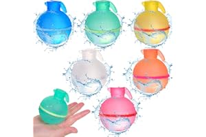 Colmanda 6 Stück Silikon Wasserbomben, Bunte Wasserbomben Set Wiederverwendbar, Wasserbomben Selbstschließend Splash Bälle, Wasserspielzeug für Strand/Pool/Outdoor Party (6 Farben)