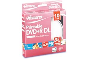 Memorex 868123-10H DVD+R 2.4x DL Print 10pk Cakebox
