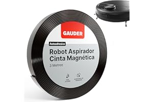 GAUDER Cinta Perimetral para Robot Aspirador | Compatible con Neato, Xiaomi, Miele, Vorwerk y Tesvor | Tiras Magnéticas para Robot Aspiradores (3m)