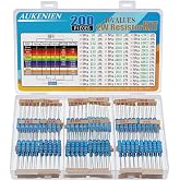 AUKENIEN 2W Resistors 40 Values 200 Pieces Metal Film Electronic Resistor Kit 1 to 1M Ohm Electronic Resistor RoHS Compliant