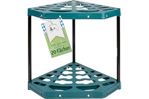 TTL COMMERCE TTL Garden - Soporte de esquina para herramientas de jardín (61 x 45 x 45 cm, 20 compartimentos), color verde