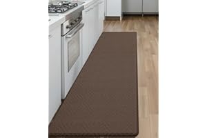 Color&Geometry 44x150 cm Alfombrilla Cocina Lavable Antideslizante, Alfombra vinilica Cocina, antifatiga, Antideslizante, Alfombra de Cocina Acolchada con Espuma para Estar de pie, cómoda, Marrón