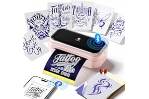 ‎PHOMEMO Phomemo TP31 Tattoo Printer Bluetooth, Upgrade Portable Tattoo Stencil Printer 3 Inch Thermal Printer Tattoo Machine with 30 Pieces Transfer Paper, Mini Tattoo Printer Compatible with Smartphone and