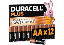 Duracell Plus AA Batteries (12 Pack) - Alkaline 1.5V - Up To 100% Extra Life - Reliability For Everyday Devices - 0% Plastic Packaging - 10 Year Storage - LR6 MN1500