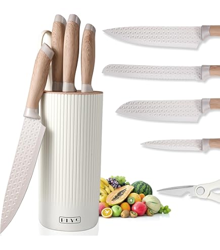 Herogo Steakmessenset, roestvrij stalen steakmessen, 6-delig, gekartelde steakmessenset met antislip handgrepen, scherpe steakmessen, vaatwasmachinebestendig en roestvrij
